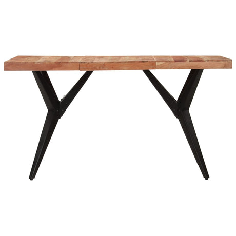 Eettafel 140x70x76 cm massief acaciahout zwart - AllerleiShop