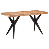 Eettafel 140x70x76 cm massief acaciahout zwart - AllerleiShop