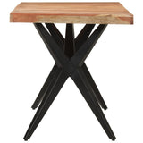 Eettafel 140x70x76 cm massief acaciahout zwart - AllerleiShop