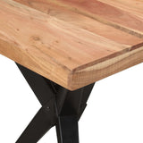 Eettafel 140x70x76 cm massief acaciahout zwart - AllerleiShop