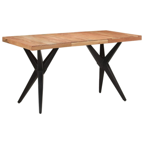 Eettafel 140x70x76 cm massief acaciahout zwart - AllerleiShop