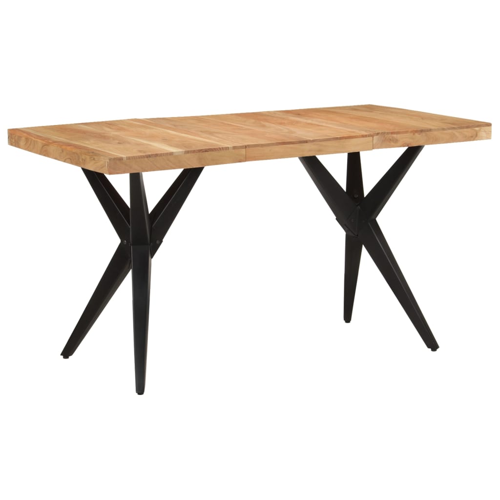 Eettafel 140x70x76 cm massief acaciahout zwart - AllerleiShop