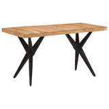 Eettafel 140x70x76 cm massief acaciahout zwart - AllerleiShop