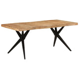 Eettafel 180x90x77 cm massief acaciahout zwart - AllerleiShop