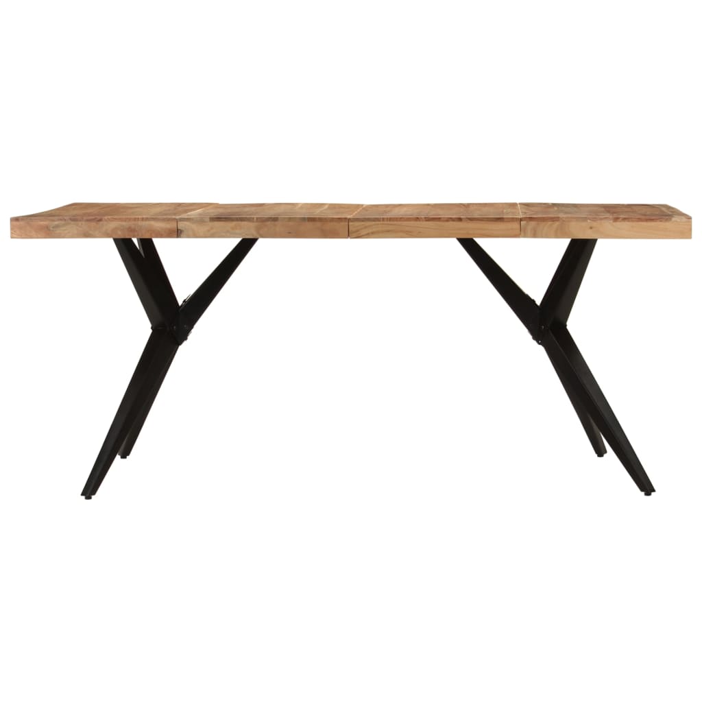 Eettafel 180x90x77 cm massief acaciahout zwart - AllerleiShop