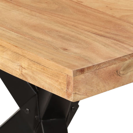 Eettafel 180x90x77 cm massief acaciahout zwart - AllerleiShop