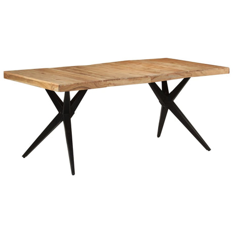 Eettafel 180x90x77 cm massief acaciahout zwart - AllerleiShop