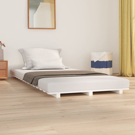 Bedframe 90x190 cm massief grenenhout wit - AllerleiShop