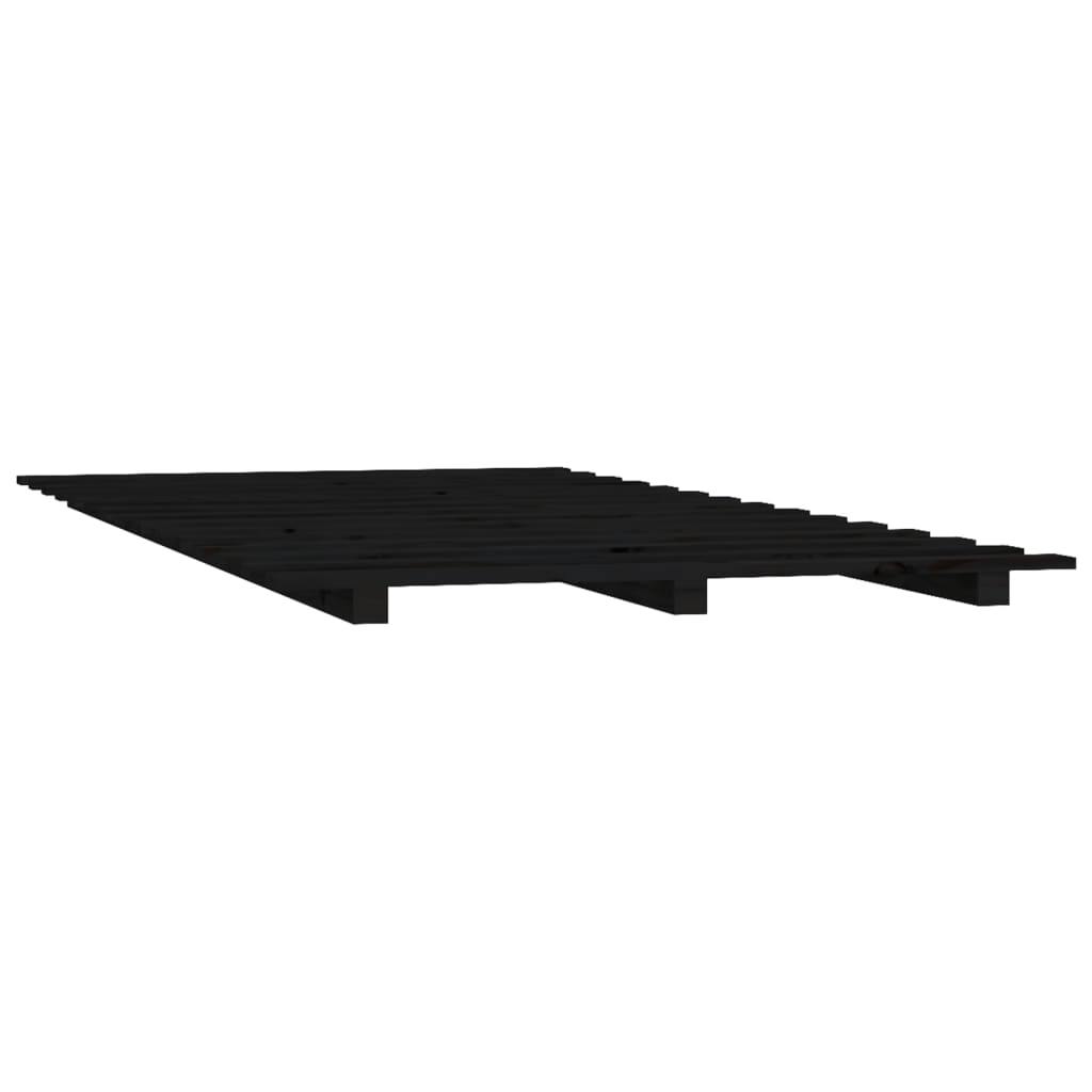 Bedframe 90x190 cm massief grenenhout zwart - AllerleiShop