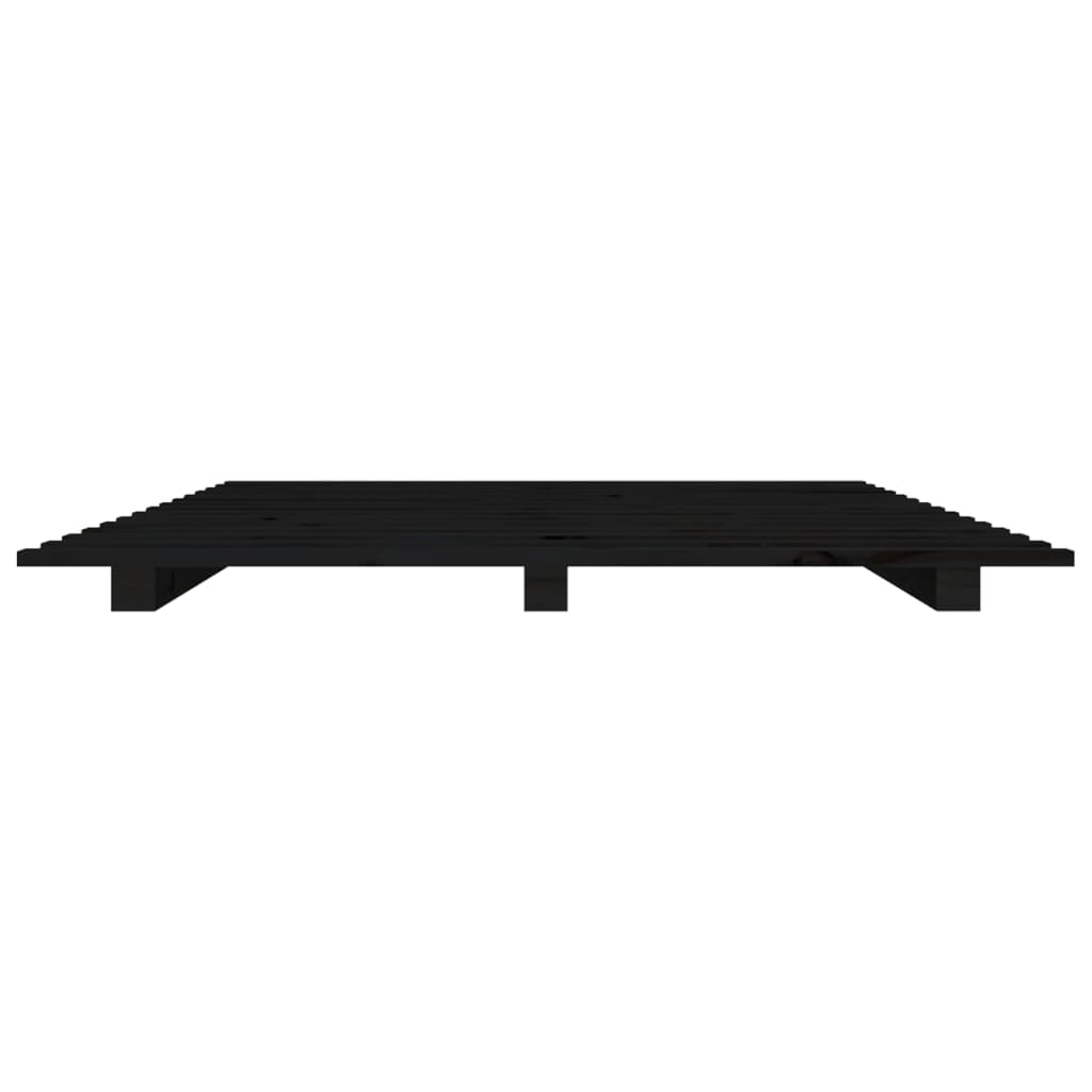 Bedframe 90x190 cm massief grenenhout zwart - AllerleiShop