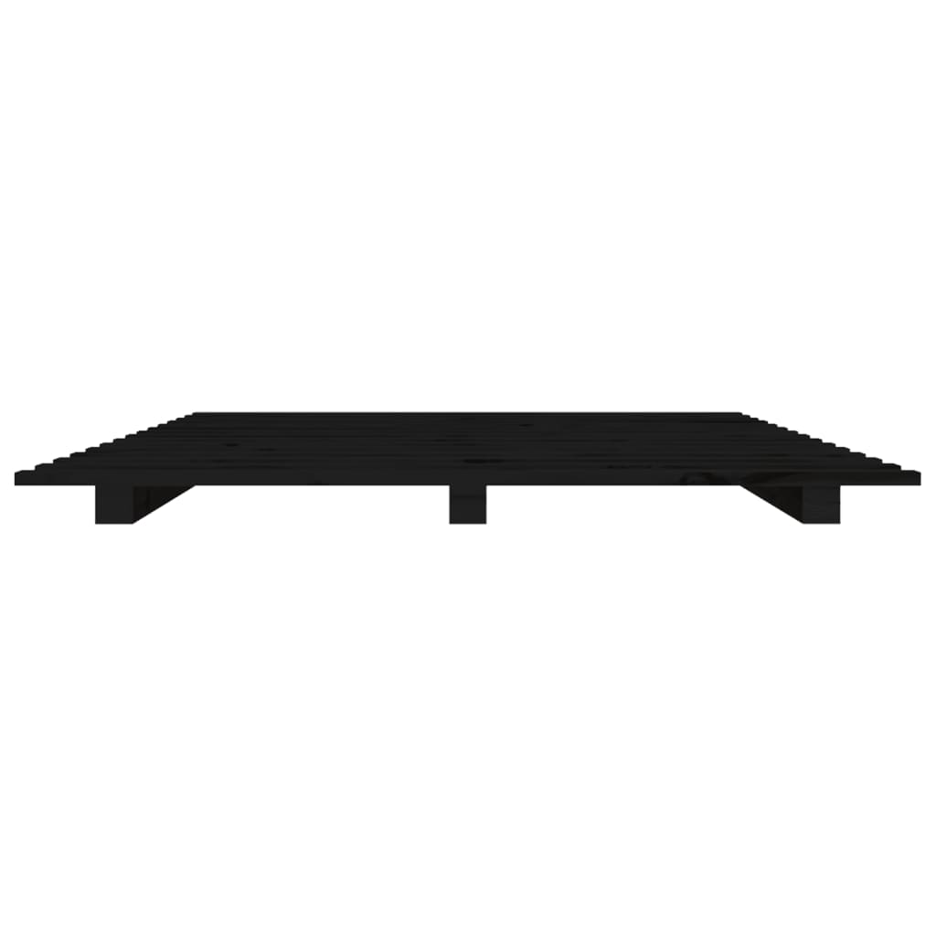 Bedframe 75x190 cm massief grenenhout zwart - AllerleiShop