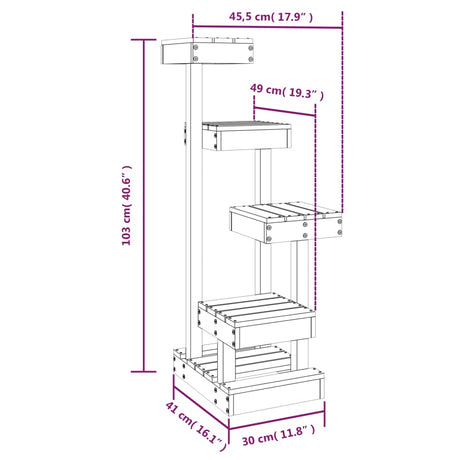 Kattenmeubel 45,5x49x103 cm massief grenenhout - AllerleiShop