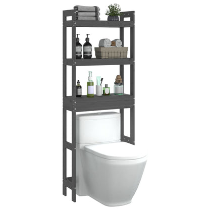 Toiletrek 63x26x171 cm massief grenenhout grijs - AllerleiShop