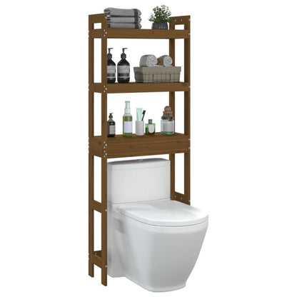 Toiletrek 63x26x171 cm massief grenenhout honingbruin - AllerleiShop