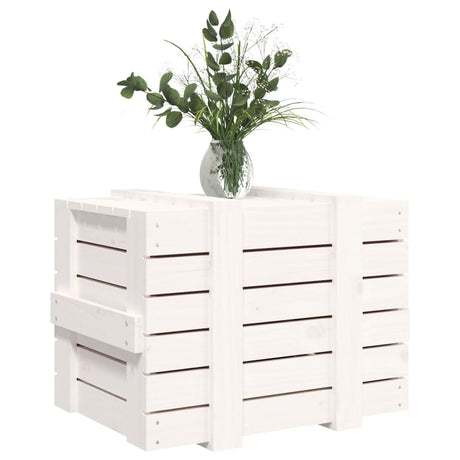 Opbergbox 58x40,5x42 cm massief grenenhout wit - AllerleiShop