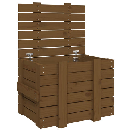 Opbergbox 58x40,5x42 cm massief grenenhout honingbruin - AllerleiShop