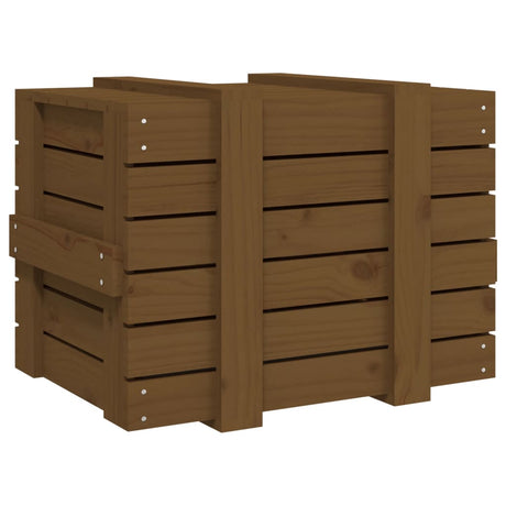 Opbergbox 58x40,5x42 cm massief grenenhout honingbruin - AllerleiShop