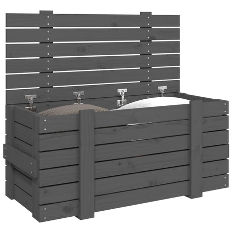 Opbergbox 91x40,5x42 cm massief grenenhout grijs - AllerleiShop