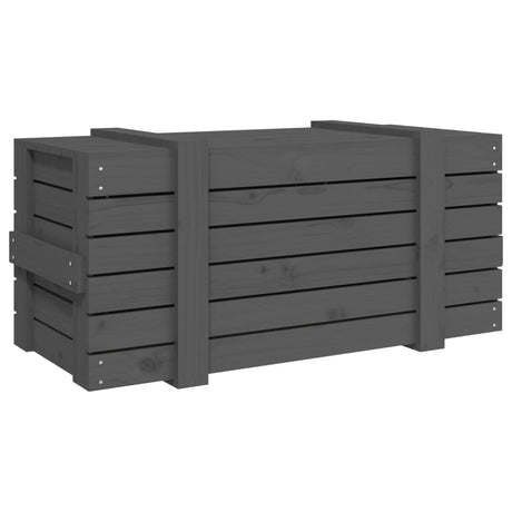 Opbergbox 91x40,5x42 cm massief grenenhout grijs - AllerleiShop