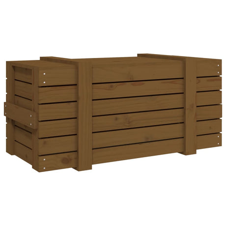 Opbergbox 91x40,5x42 cm massief grenenhout honingbruin - AllerleiShop