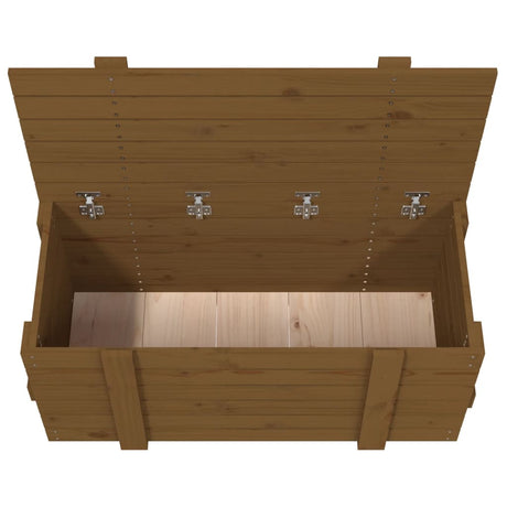 Opbergbox 91x40,5x42 cm massief grenenhout honingbruin - AllerleiShop