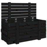 Opbergbox 91x40,5x42 cm massief grenenhout zwart - AllerleiShop