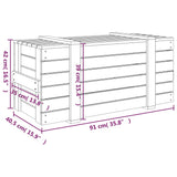 Opbergbox 91x40,5x42 cm massief grenenhout zwart - AllerleiShop