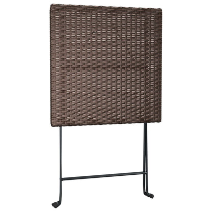 Bistrotafel inklapbaar 55x54x71 cm poly rattan bruin