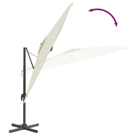 Zweefparasol met aluminium paal 300x300 cm zandwit - AllerleiShop