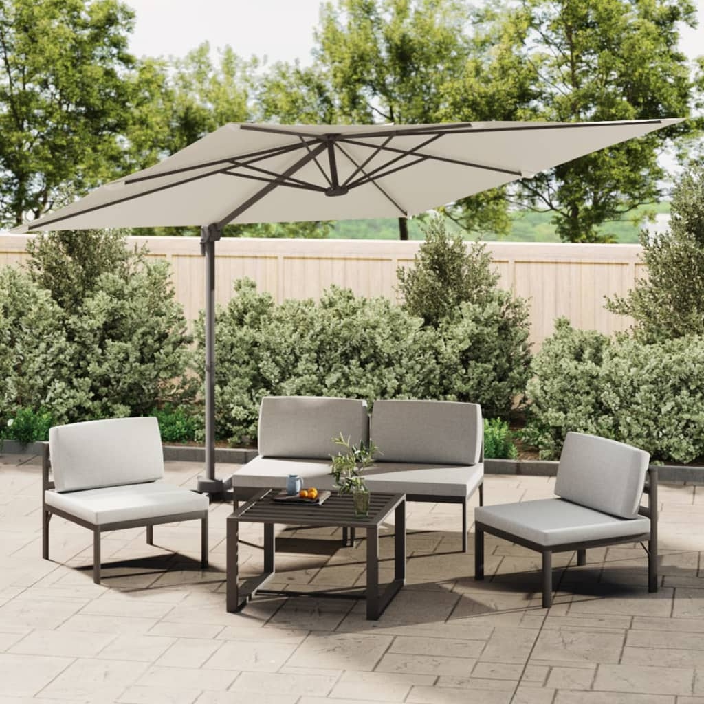 Zweefparasol met aluminium paal 400x300 cm zandwit - AllerleiShop