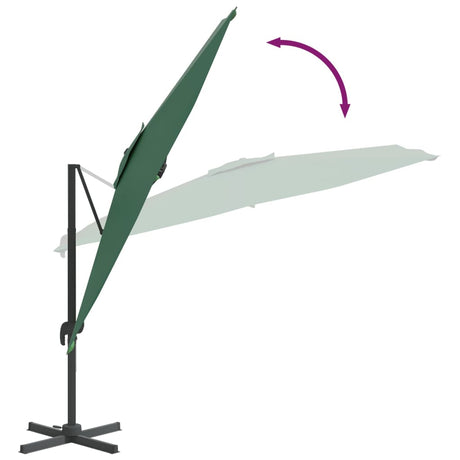 Zweefparasol met aluminium paal 300x300 cm groen - AllerleiShop