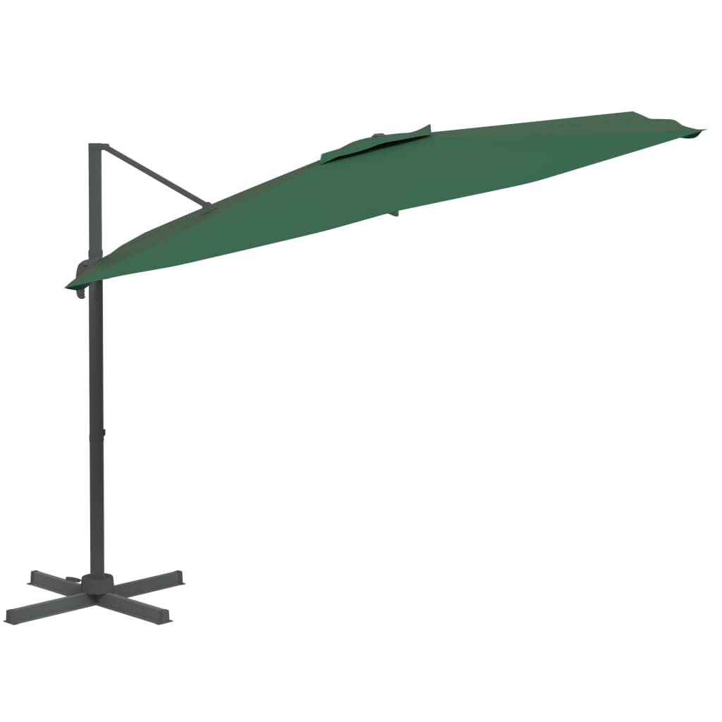 Zweefparasol met aluminium paal 400x300 cm groen - AllerleiShop