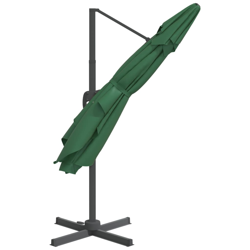 Zweefparasol met aluminium paal 400x300 cm groen - AllerleiShop