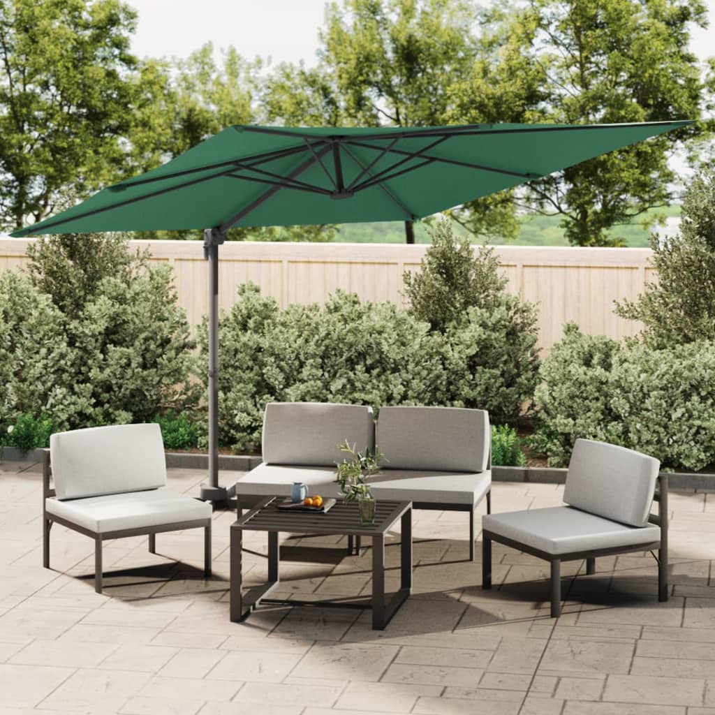 Zweefparasol met aluminium paal 400x300 cm groen - AllerleiShop