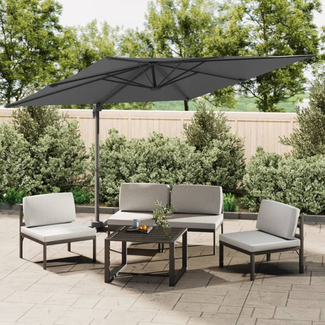 Zweefparasol met aluminium paal 300x300 cm antracietkleurig - AllerleiShop