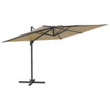 Zweefparasol met aluminium paal 300x300 cm taupe - AllerleiShop