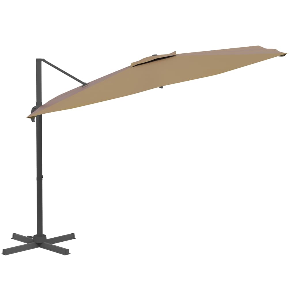 Zweefparasol met aluminium paal 300x300 cm taupe - AllerleiShop