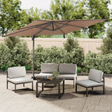 Zweefparasol met aluminium paal 400x300 cm taupe