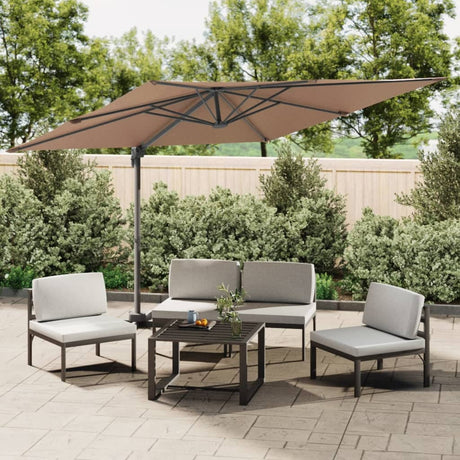 Zweefparasol met aluminium paal 400x300 cm taupe - AllerleiShop