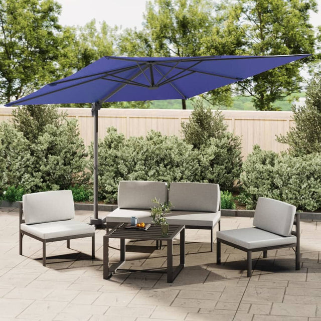 Zweefparasol met aluminium paal 400x300 cm azuurblauw - AllerleiShop