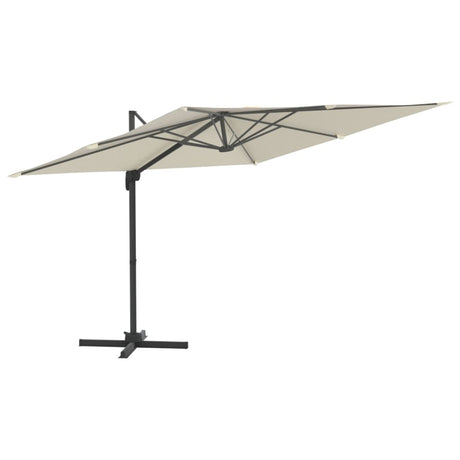 Zweefparasol met LED-verlichting 400x300 cm zandwit - AllerleiShop