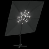 Zweefparasol met LED-verlichting 400x300 cm antracietkleurig - AllerleiShop