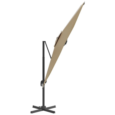 Zweefparasol met LED-verlichting 400x300 cm taupe - AllerleiShop