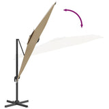 Zweefparasol met LED-verlichting 400x300 cm taupe - AllerleiShop