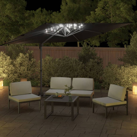 Zweefparasol met LED-verlichting 400x300 cm zwart - AllerleiShop