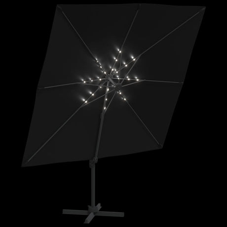 Zweefparasol met LED-verlichting 400x300 cm zwart - AllerleiShop