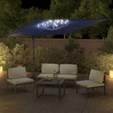 Zweefparasol met LED-verlichting 400x300 cm azuurblauw - AllerleiShop