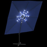 Zweefparasol met LED-verlichting 400x300 cm azuurblauw - AllerleiShop