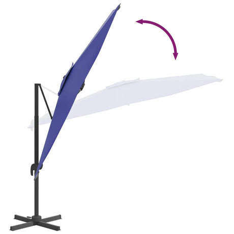 Zweefparasol met LED-verlichting 400x300 cm azuurblauw - AllerleiShop