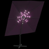 Zweefparasol met LED-verlichting 400x300 cm bordeauxrood - AllerleiShop